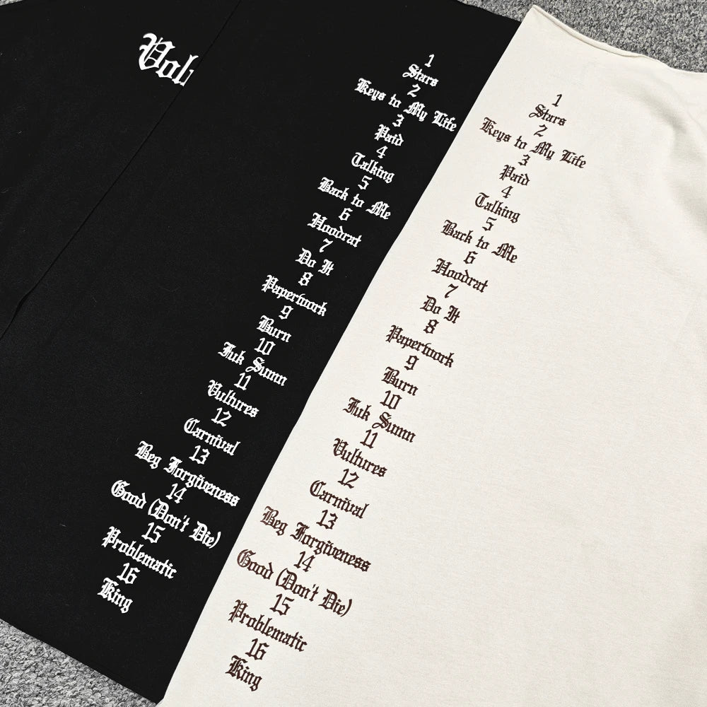 Yao Fashion Kanye DONDA Streetwear Tops Long Sleeve Tee Men Clothing Oversize Casual Sanskrit Graphics Loose T Shirt For Men