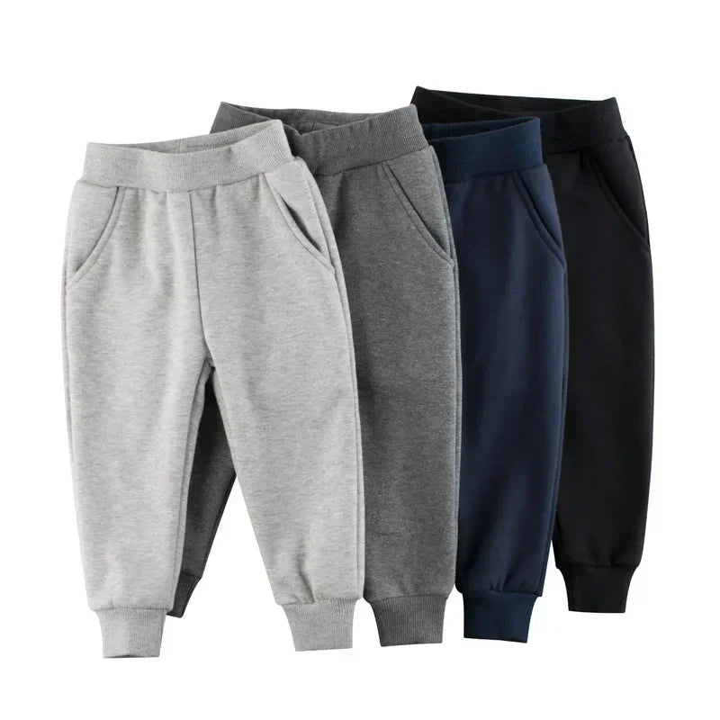 Pantalones de chándal gruesos y cálidos de felpa de invierno para bebé niño de 2 a 8 años, pantalones deportivos para niños pequeños