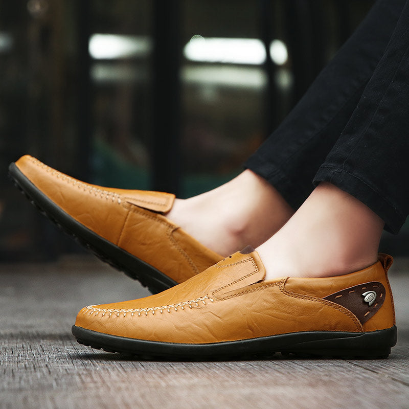 Herrenschuhe Casual Luxus-Marke Echtes Leder Italienische Herren Loafers Mokassins Slipper Herren Mokassins Schwarz Braun Übergröße 47