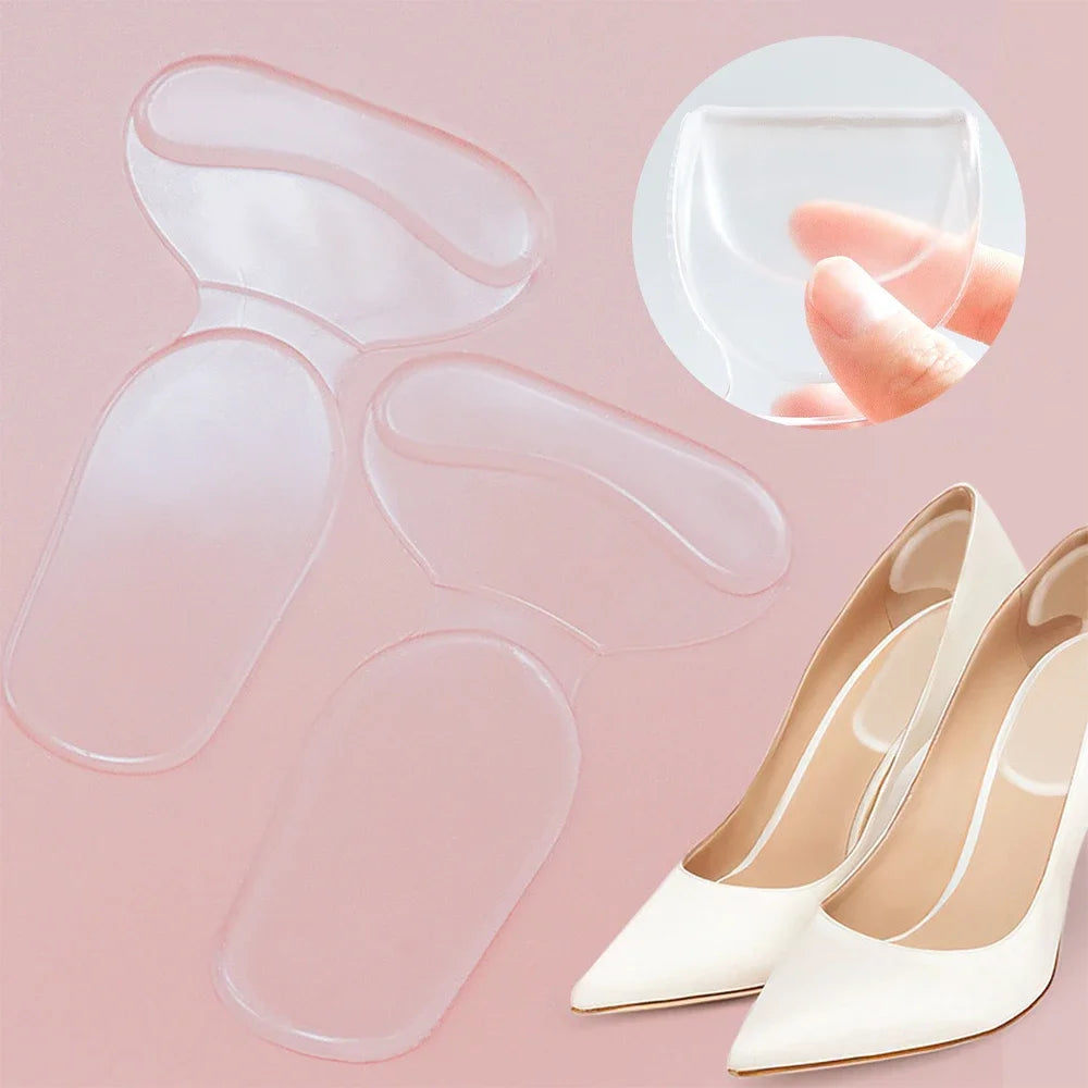 2Pcs Silicone Heel Stickers Shoe Cushion Heel Protector for Shoes High Heels Inserts Heel Pads Shoe Adjuster Women Half Insoles