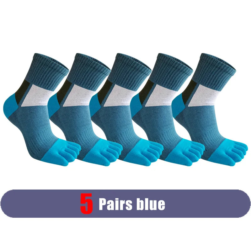 Mans Five Finger Socks Sport Compression Cotton Anti-Bacterial Breathable Warm Outdoor Travel Bike Run Toe Short Socks Student