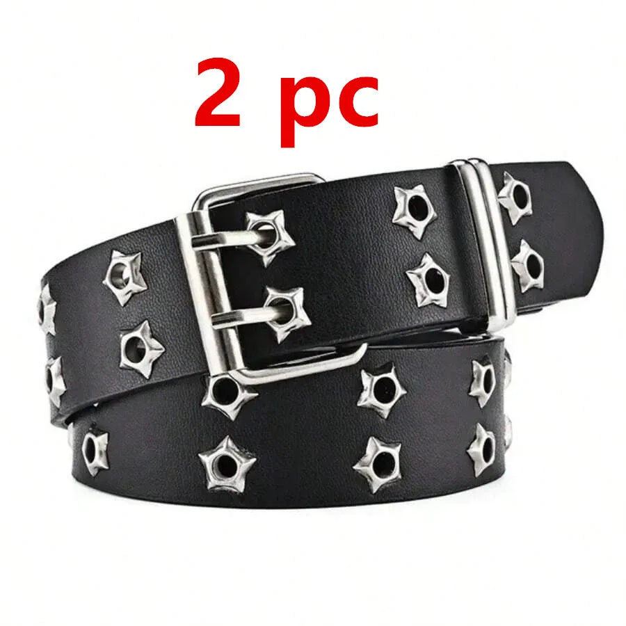 Women Hollow Out Punk Style Fashion Belt With Star Hollow Decor, Casual Fall, Autumn, Halloween