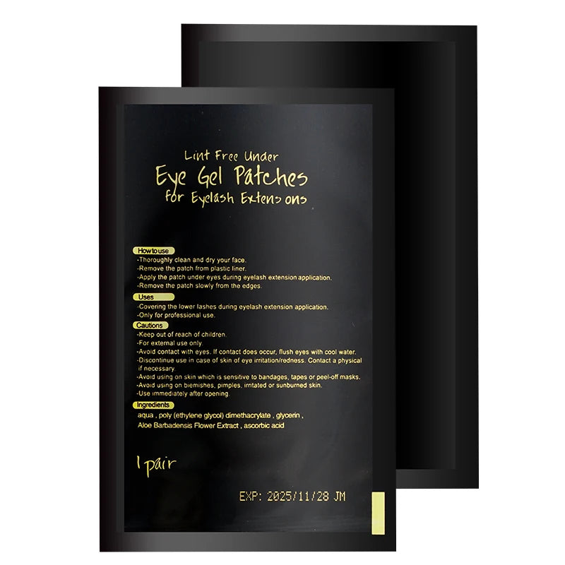 50 Paar fusselfreie Unter-Augen-Gel-Pads, feuchtigkeitsspendende Augen-Papier-Patches, Wimpernverlängerung, Augen-Spitzen-Aufkleber-Wraps, UV-Pads, Make-up-Werkzeug