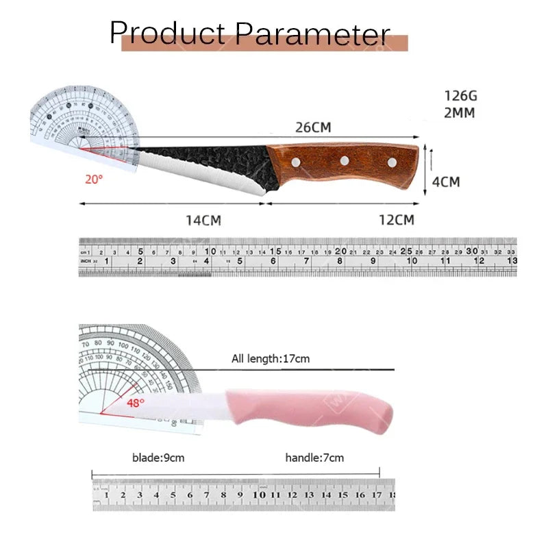 WXCOO Flexible Kitchen Knife Professional Forged Boning Knife Fish Filleting Knife with Sheath Chef Wood Handle Kitchen Supplies