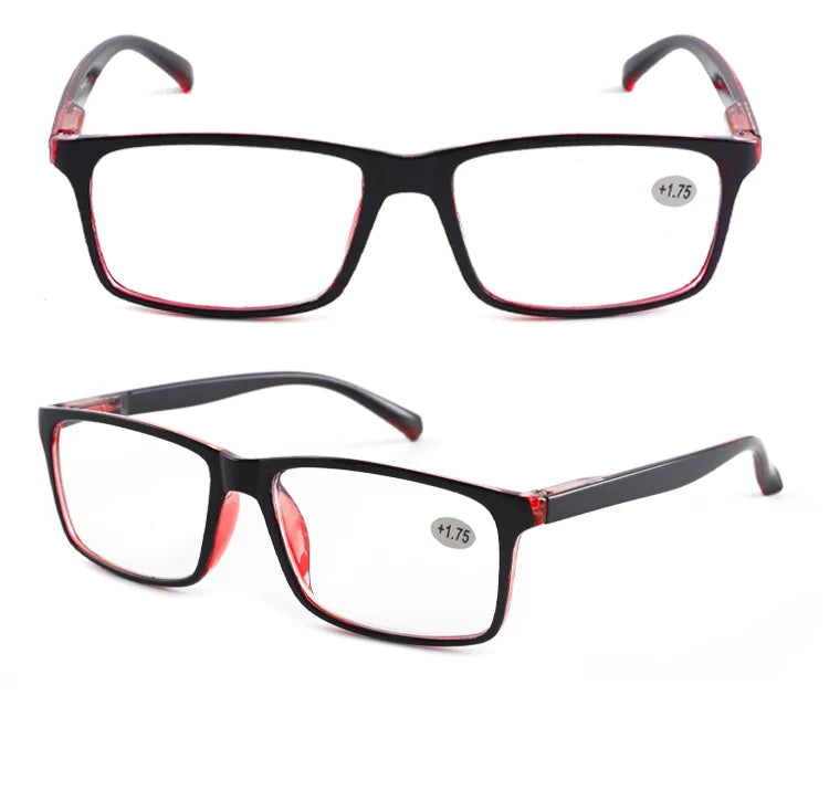 Reading Glasses Men Women Sports Anti-blue Light Reading Eyewear Black Red Presbyopia Eyeglasses +100 to+400 glasses