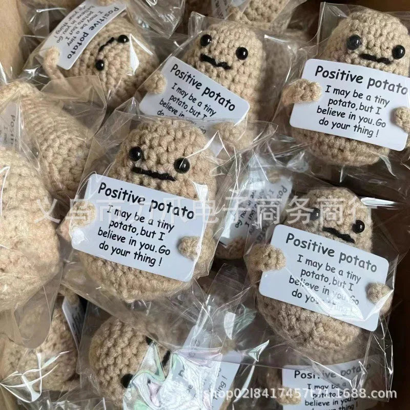 Inspirational Potato Cucumber Keychain Soft Hand Woven Knitting Keyring Bags in-car Pendant Decorations Accessories Gifts Widget