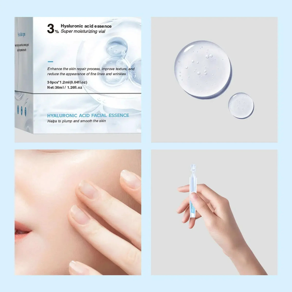 Hyaluronic Acid Liquid Serum Facial Moisturizing Lifting Glow Up Facial Essence Quick Absorption Dermapen Serum Skin Care