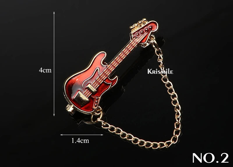 Punk Musik Emaille Pins Gitarre Klavier Noten Schlagzeug Kaktus Scheren Broschen Mode Individueller Musikschmuck Geschenk Alltag Pin