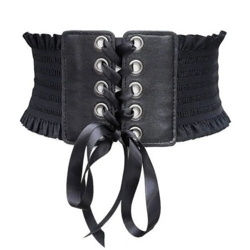 Women Fashion Stretch Belt Tassels Elastic Buckle Wide Dress Corset Waistband Women's High Waist Belt Wide Belts