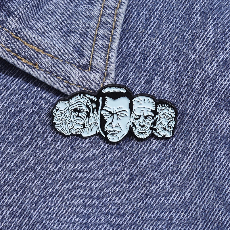 Halloween Horror Monsters Brooch Enamel Pins Custom Anime Movie Role Brooches Decorative Backpack Lapel Badge Punk Jewelry Gifts