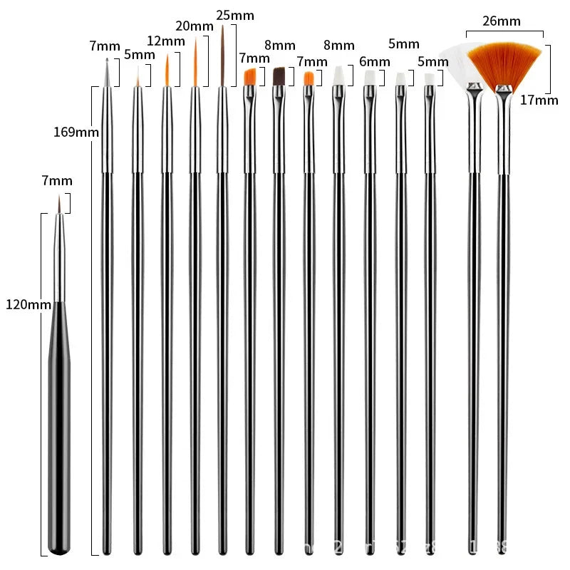 15Pcs/Set Fondant Cake Painting Brush Icing Pastry Brushes Cake Decorating Tools Baking Accessories Fondant Cake Carving Pen