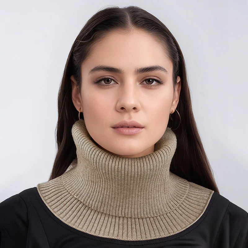 Knitted Fake Collar Ring Scarf For Woman Autumn Winter Warm Solid Color Neck Muffler Detachable Collar Scarves 25*17cm