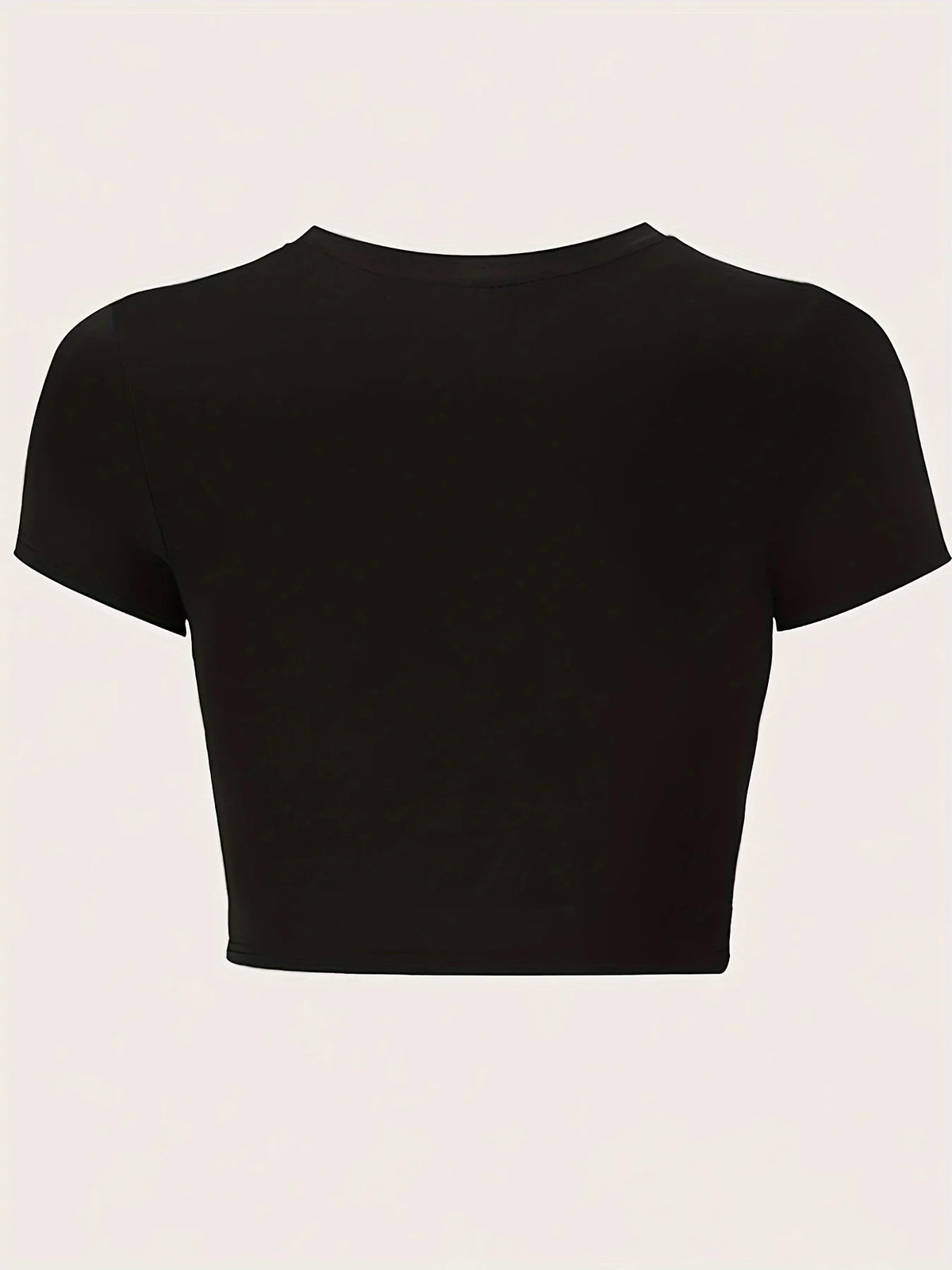 Y2K Letter Print Crew Neck T-shirt Crop Short Sleeve Top for Summer & Spring Women's Clothing Aesthetic Clothes