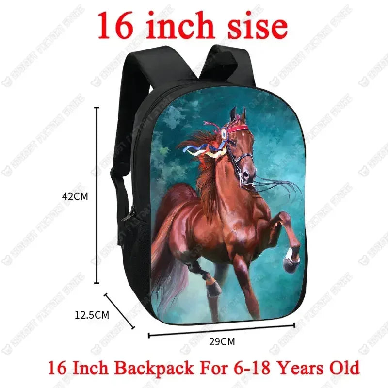 Steed Printing Backpack For Teenagers Children Horse School Bags Cute unicorn Backpack Boys Girls School Backpacks Kids Gift