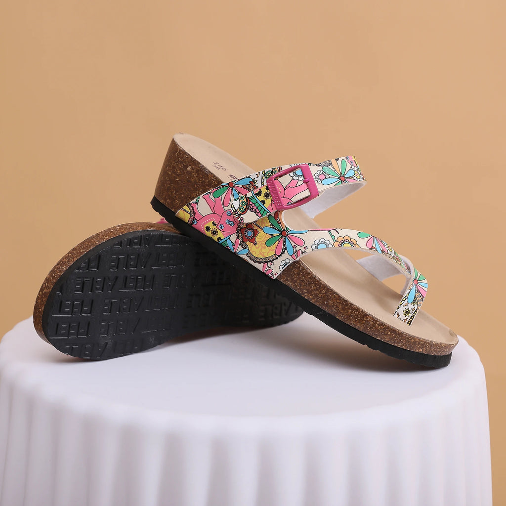 Casual Soft Cork Wedge High Heels Slippers Women Summer Beach Slide Sandals Flip Flop Cross Girl Couple House Outside Shoes