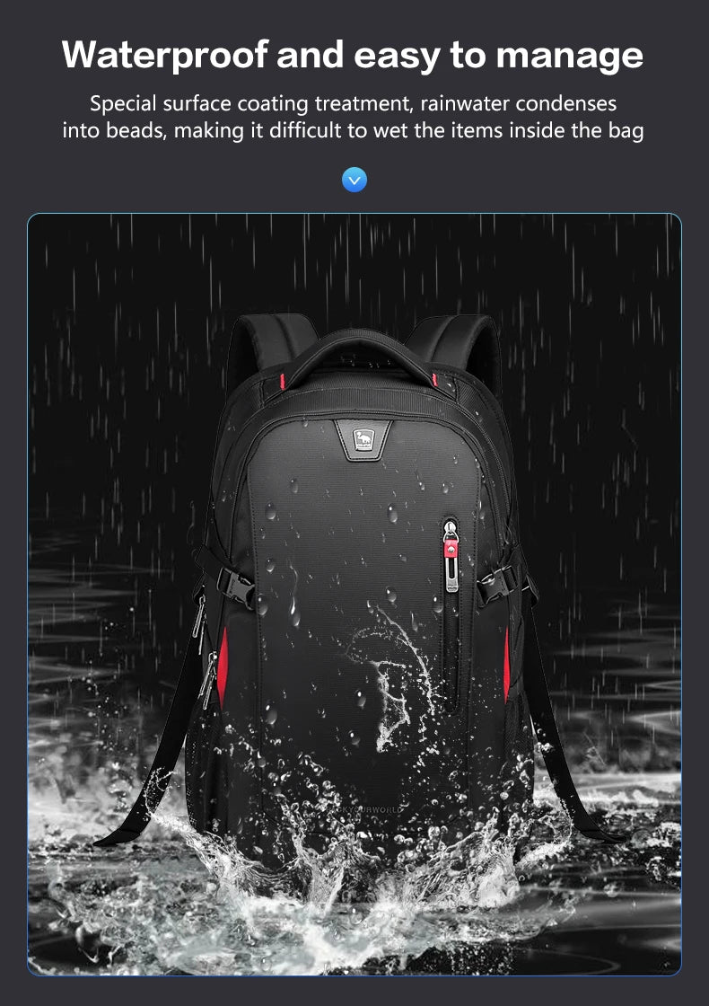 OIWAS Men's backpack For 15.6 Laptop Inch School Bags  Waterproof Nylon 29L Casual Shoulder Bagpack Travel Teenage Mochila