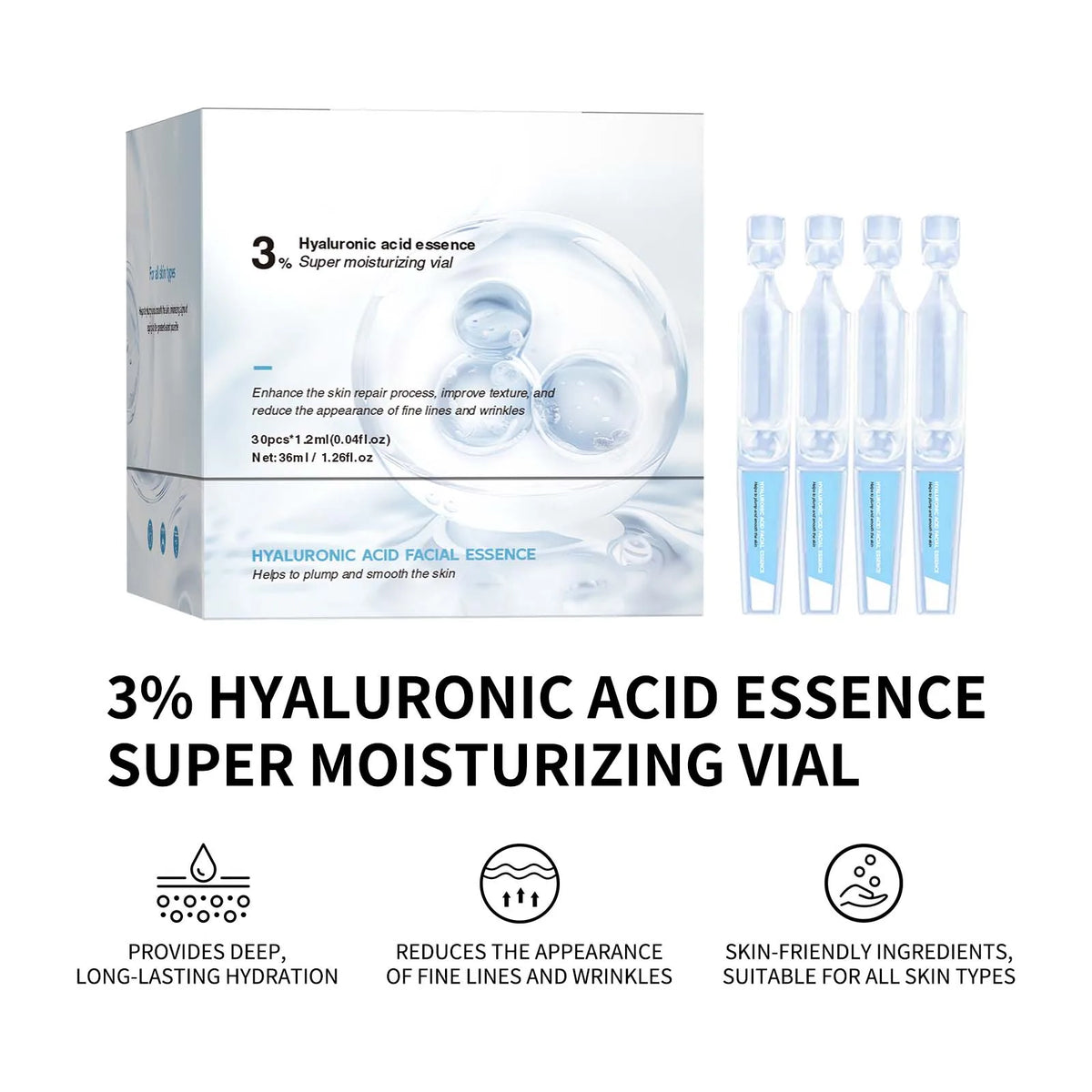 Hyaluronic Acid Liquid Serum Facial Moisturizing Lifting Glow Up Facial Essence Quick Absorption Dermapen Serum Skin Care