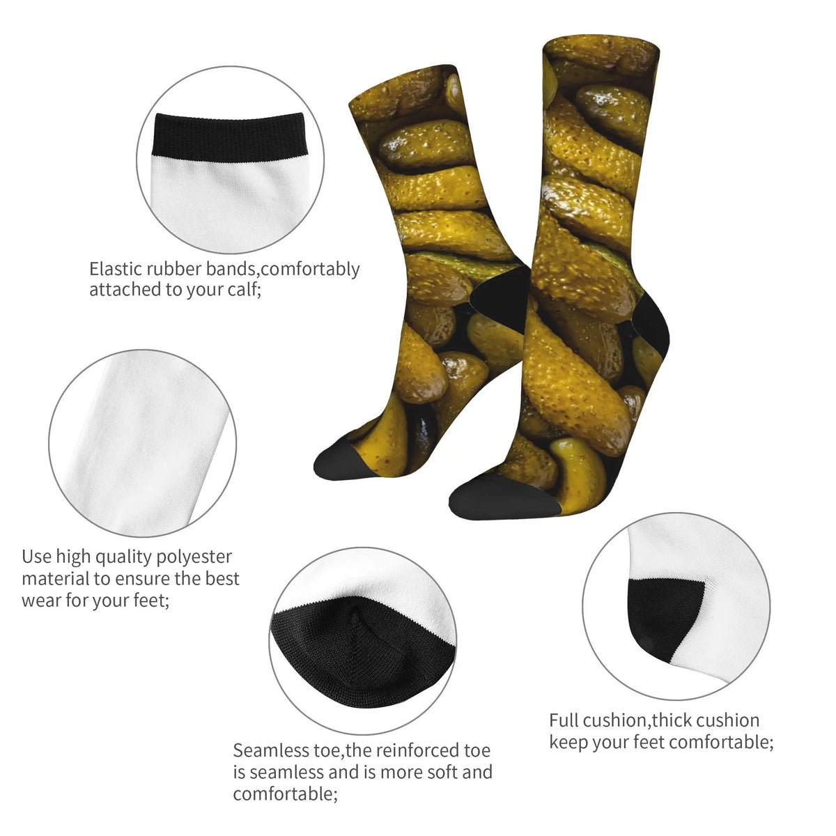 Cucumber Stockings Men  Socks Medium Soft Casual Socks Winter Running Sports Anti Skid Design Socks Gift Idea