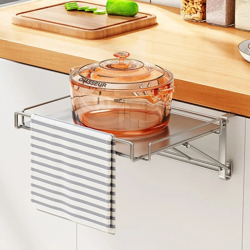 For Stainless Steel Foldable Countertop Storage Rack, Space-saving, Can Be Used To Extend The Countertop In Bathrooms and Kitche