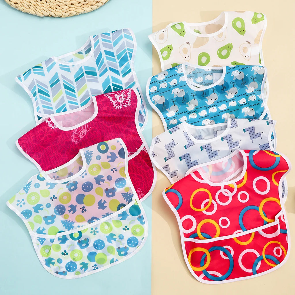 Baby Bibs Waterproof Kids Lunch Feeding Burp Cloth Boys Girls Cartoon Saliva Towel Newborn Printing Bibs Apron