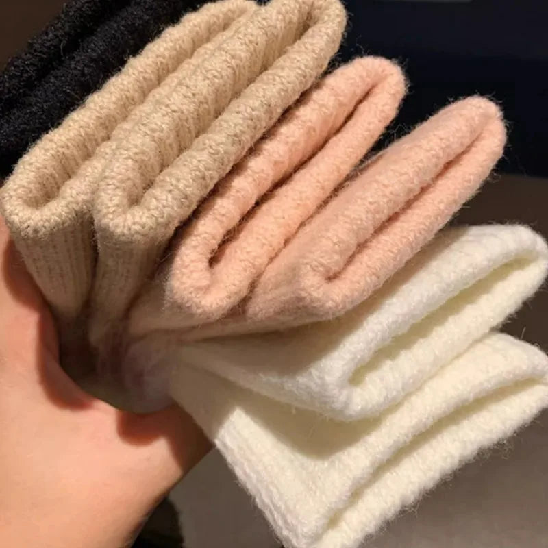 Thermal Fingerless Gloves Women Winter Freeze-proofing Breathable Plush Glove Outdoor Cycling Cold Proof Warm Half Finger Gloves