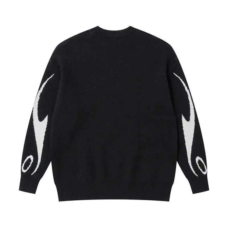 Nuevos jerséis de otoño e invierno para hombre/mujer en comercio exterior, tejido con patrón Y2K, jersey Harajuku, cuello redondo suelto unisex