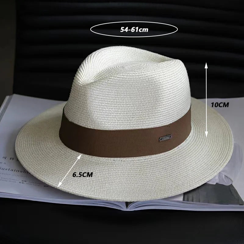 Summer Women Straw Hats Sun Visor Cap Leisure Elegant Panama Hat For Men Gentleman Formal Hat Manattend  Party Quality Hat Gifts