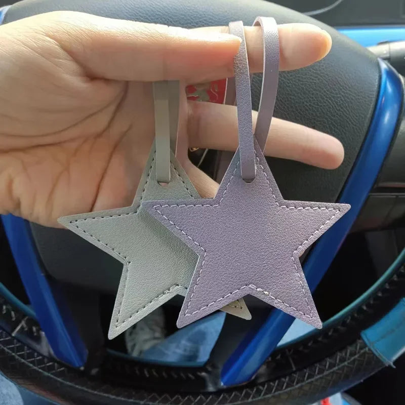 Star PU Leather Tassels Keychain Charms Tassels Five-pointed Star Tassels for Jewelry Making Key Chain DIY Craft Accessories
