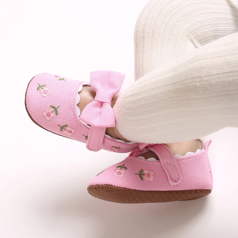 Flower Princess Shoes Baby Shoes Baby Shoes Sneakers Soft soled Sneakers Single Shoes Cloth Shoes