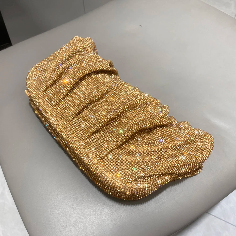 Glänzende Strasssteine, handgefertigte Abend-Clutch-Taschen, neue Faltbörsen und Handtaschen, Luxus-Designer-Hochzeitsfeier, hohe Qualität