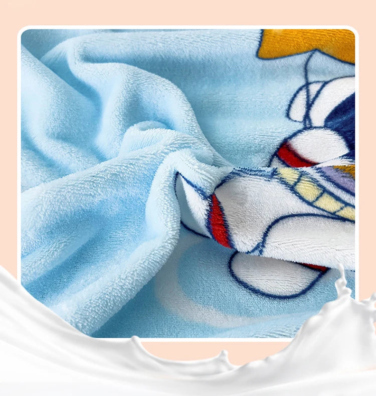 Baby Cartoon Print Bedding Set Duvet Covers Pillowcases Set Autumn Winter Warm Suede Bedclothes Bed Linen CP29