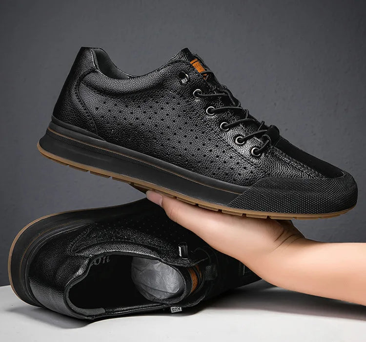 Elevator Shoes for Men Height Increasing Sneakers 6cm Inches Taller Leather Casual Shoes with Height Increase Shoes