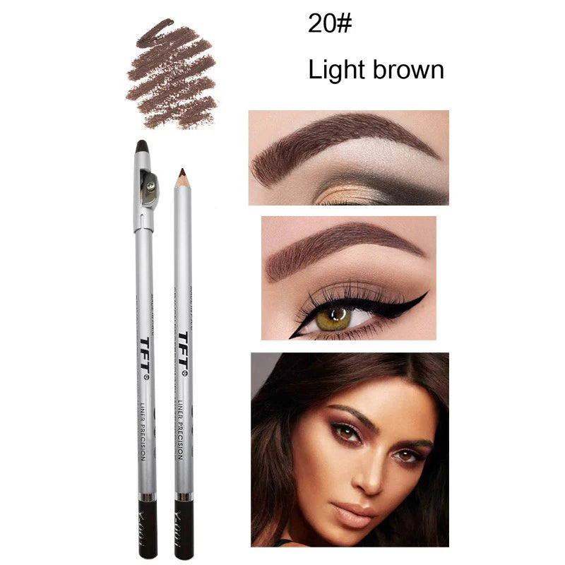 1/3pc Eye Brow Pencil Waterproof Professional Eye Makeup Pen Tip Easy Color Natural Black Brown Cosmetic Eyebrow With Sharpener