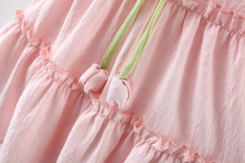 9-Month-4 Years Old Pink Ruffled Sleeve Baby Girl Dress, Summer New Soft And Comfortable Children'S Sleeveless Clothes