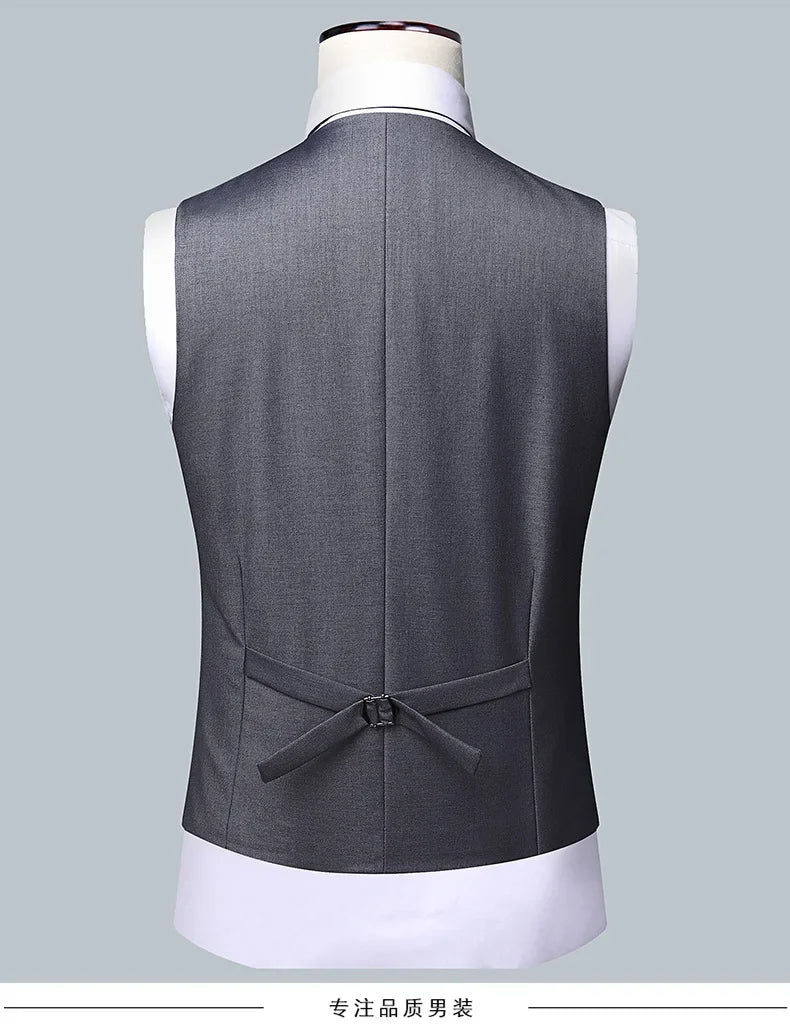 Suit Boutique Men's Fashion Business (Blazer+ Vest + Trousers) Gentleman's Wedding Casual Professional Formal Suit 3 Piece M-6XL
