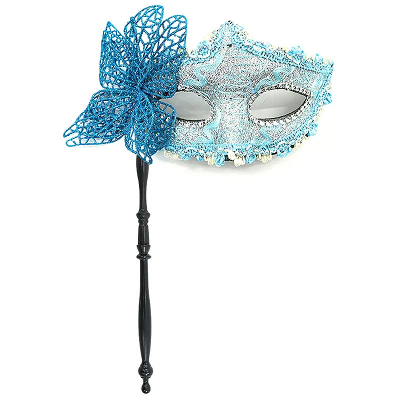 Halloween Party Mask With Holding Stick Evening Prom Masquerade Mask Stage Cosplay Props Half Face Masks For Women