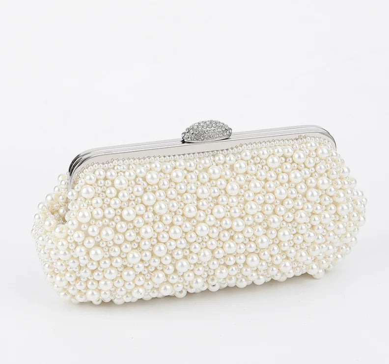 Pearl Clutch Bags Women Purse Ladies white Hand Bags Evening Bags for Party Wedding black Shoulder Bag Bolsa Feminina