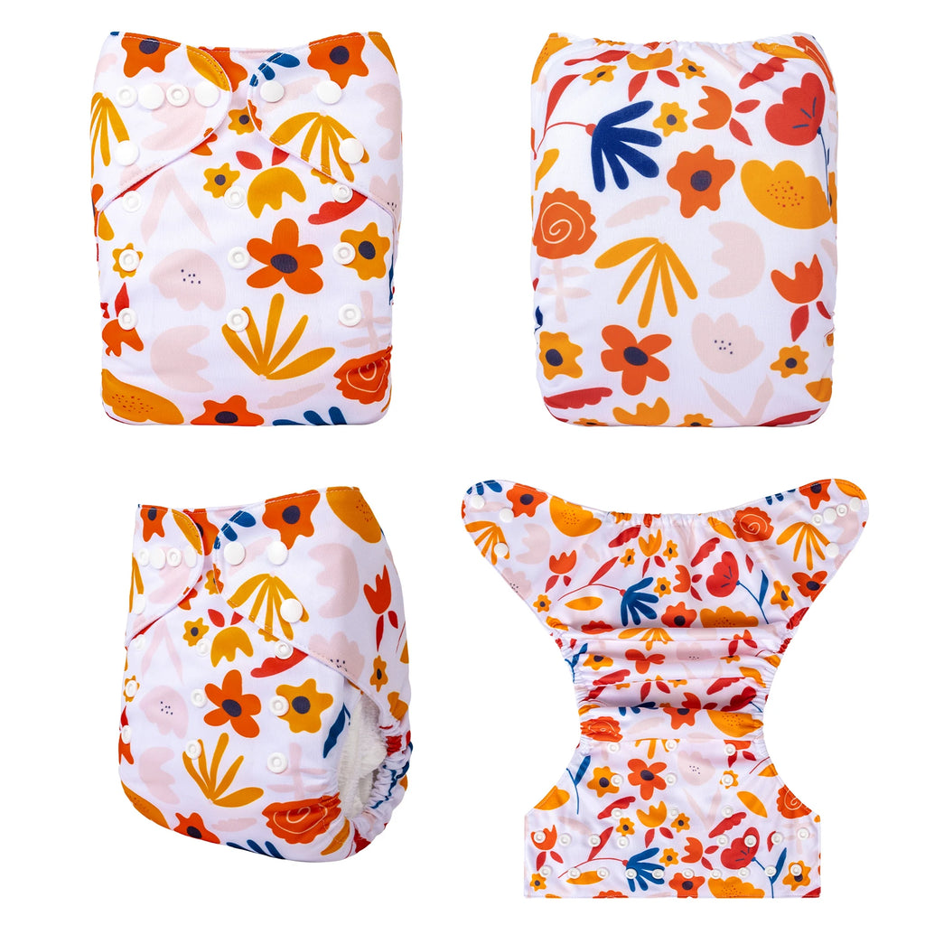 U Pick ALVABABY Waschbare Stoffwindel Ökologische Taschenwindel Windel Passend für 0-2 Jahre 3-15kg Baby mit 1 Stk. Einlage