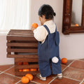 2025 Autumn New Baby Girls Cute Rabbit Ears Denim Overalls Solid Infant Sleeveless Jumpsuit Toddler Casual Strap Jean Trousers