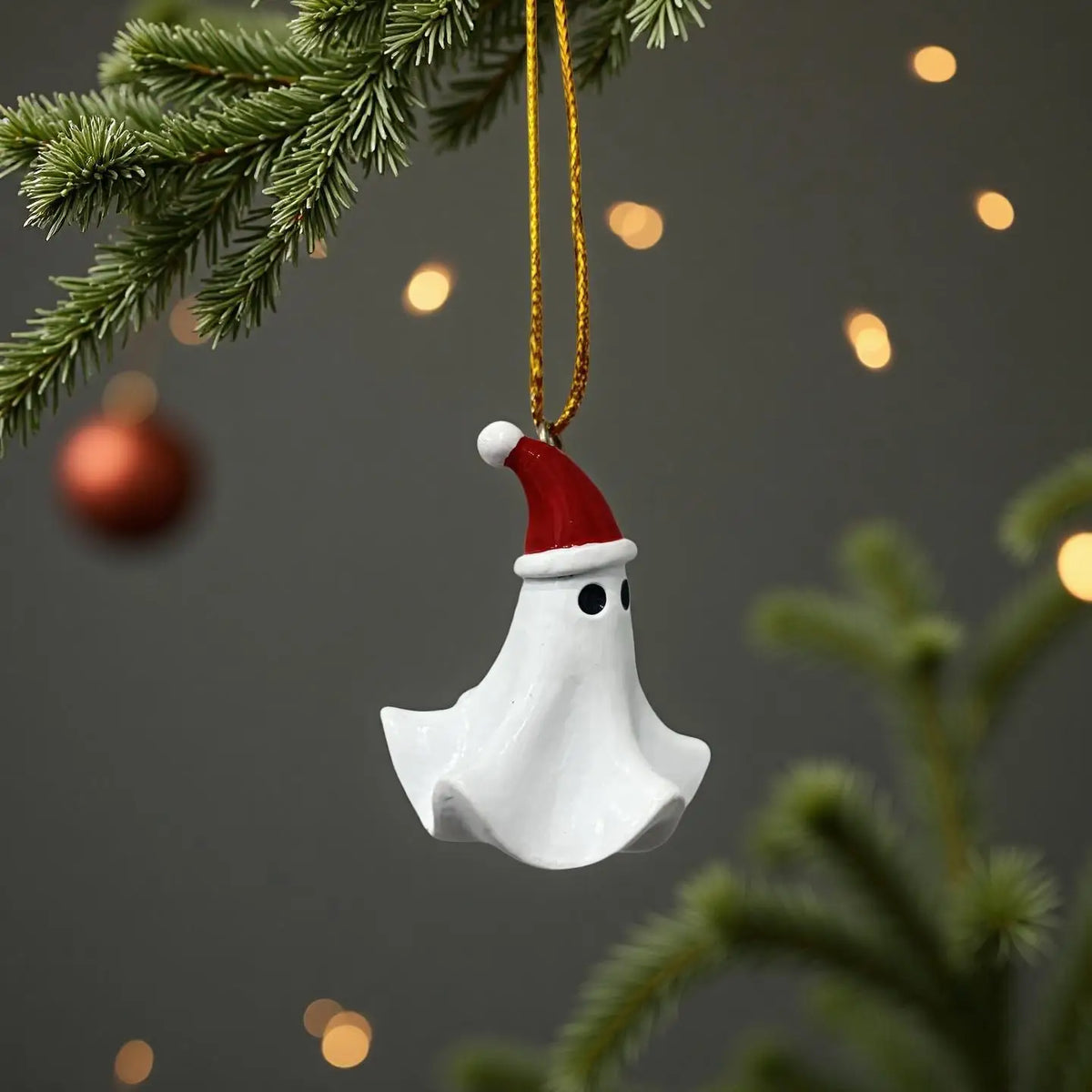 1PC Ghost Christmas Tree Ornament Resin Christmas Tree Pendant Ghost Christmas Tree Decoration Hanging Ornament Party Decoration