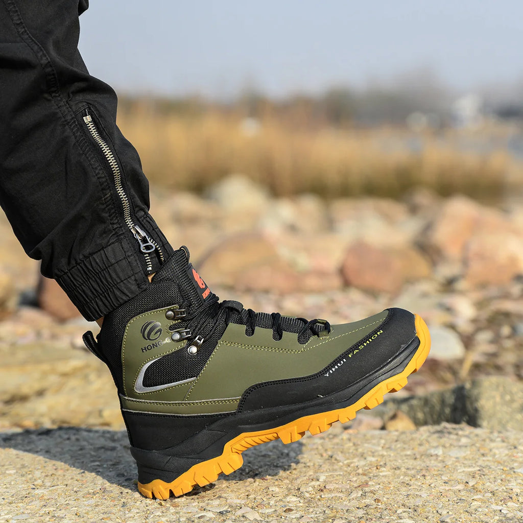Waterproof Men Boots Safety Shoes Puncture-Proof work Boots Safety Steel Toe Shoes Indestructible Construction Protective Boots