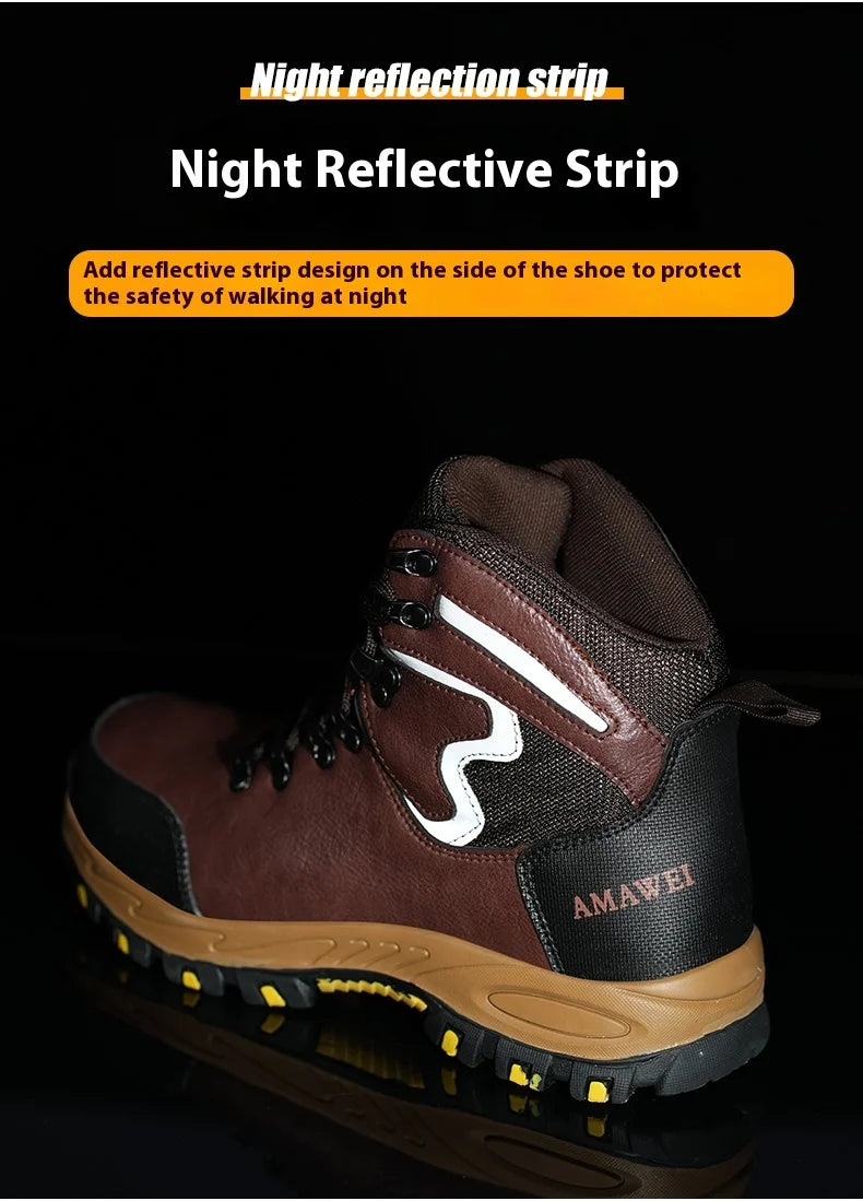 Men Safety Shoes Work Sneakers Indestructible Shoes Puncture-Proof Protective Shoes Work Boots Steel Toe Oil-resistant shoes