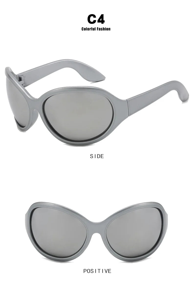 DOHOHDO UV400 Fashion Irregular Round Sunglasses For Women Men Vintage Designer Ladies Sun Glasses Ins Trending Female Shades