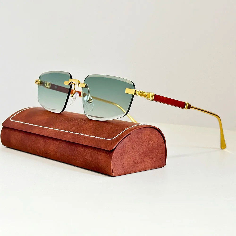 Designer Luxury Sunglasses Vacation Trending Sunglasses Women Rimless Glasses Vintage Lentes Dropshipping Oculos Gafas Lunette