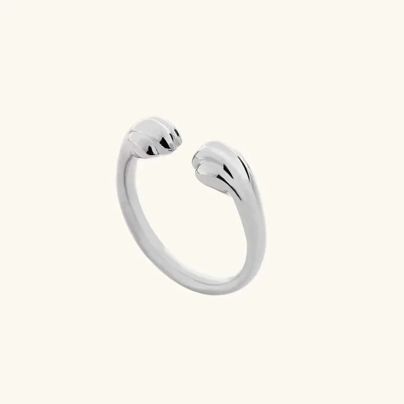 Cat Paw Print Ring Fantastic Cat Imprint Silver Color Simple Style Design Women's Rings Cute Women Girls Party Gift Jewelry
