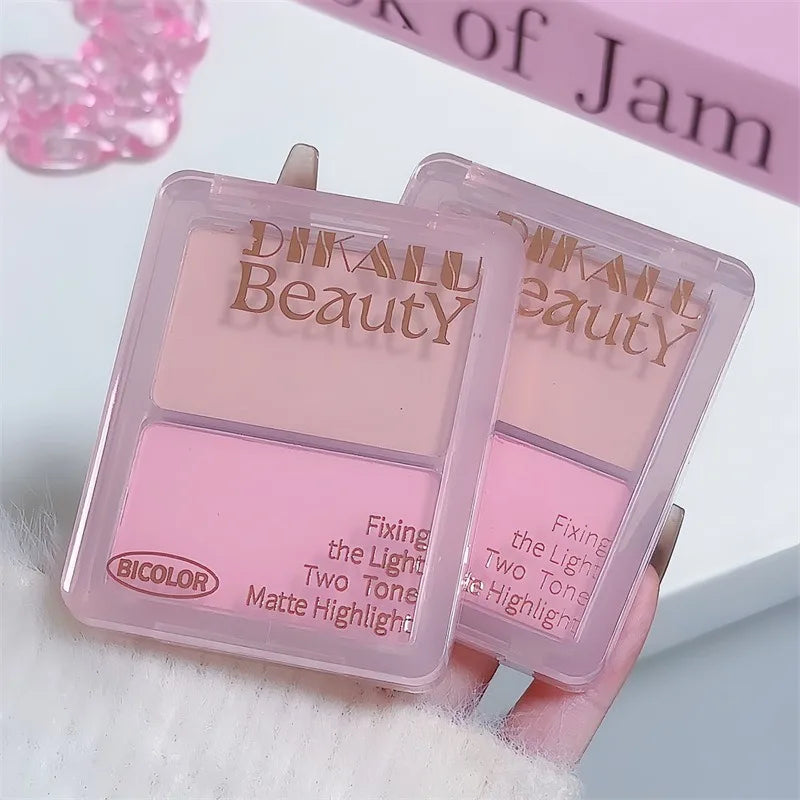 Two-tone Highlight Shading Powder Contour Palette Natural Matte Brighten Skin Blusher Bronzers Shaping Face Nose Shadow Makeup