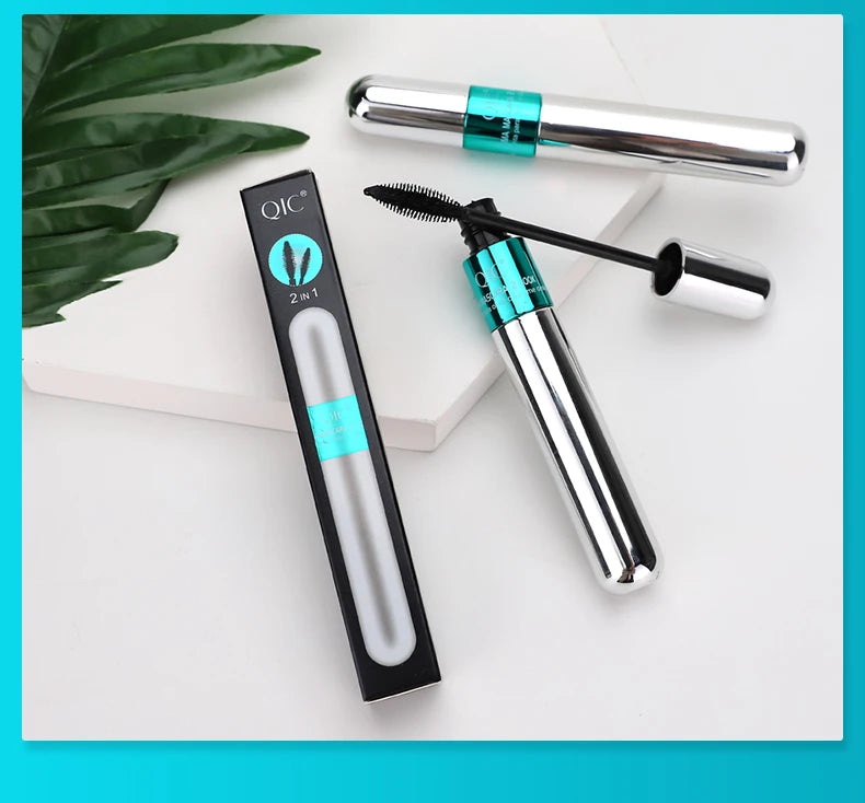 4D Mascara Double Effect Lengthen Curling Thick Eyelash Extension Long Lasting Silk Fiber Eye Lashes Makeup Mascara Cosmetics
