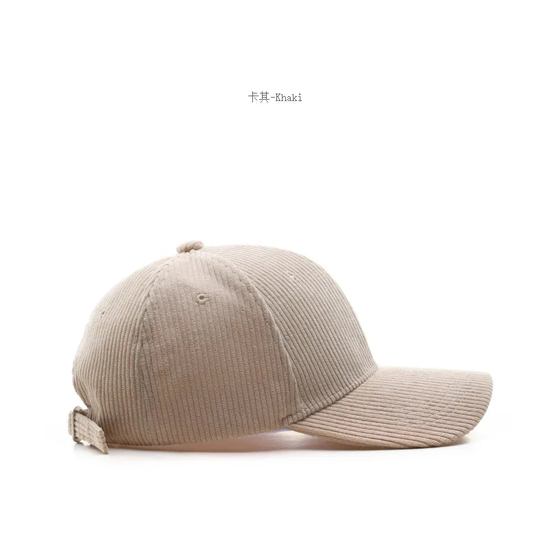 2025 New Corduroy Baseball Cap Women Men Cotton Solid Sunhat Sport Snapback Caps Autumn Warm Fashion Hip Hop Fishing Hat