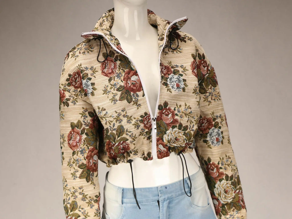 CM.YAYA Washed Denim Women's Set Full Sleeve Floral Jacket and Pockets Cargo Jeans Pants Suit 2024 Street Two 2 Piece Set Outfit