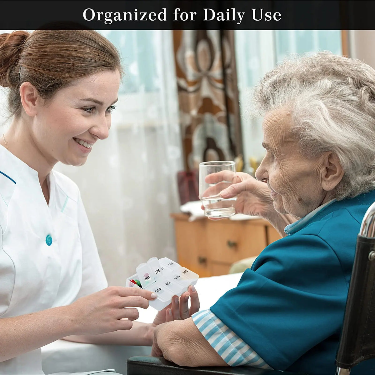 Weekly/7-Compartment Pill Organizer, Travel Pill Case with Anti-Mix Design & 20 Labels – Portable Supplement Container
